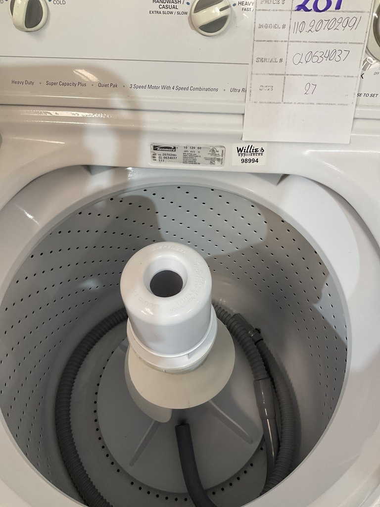 Kenmore Used Washer Top-load 27inches (White) 