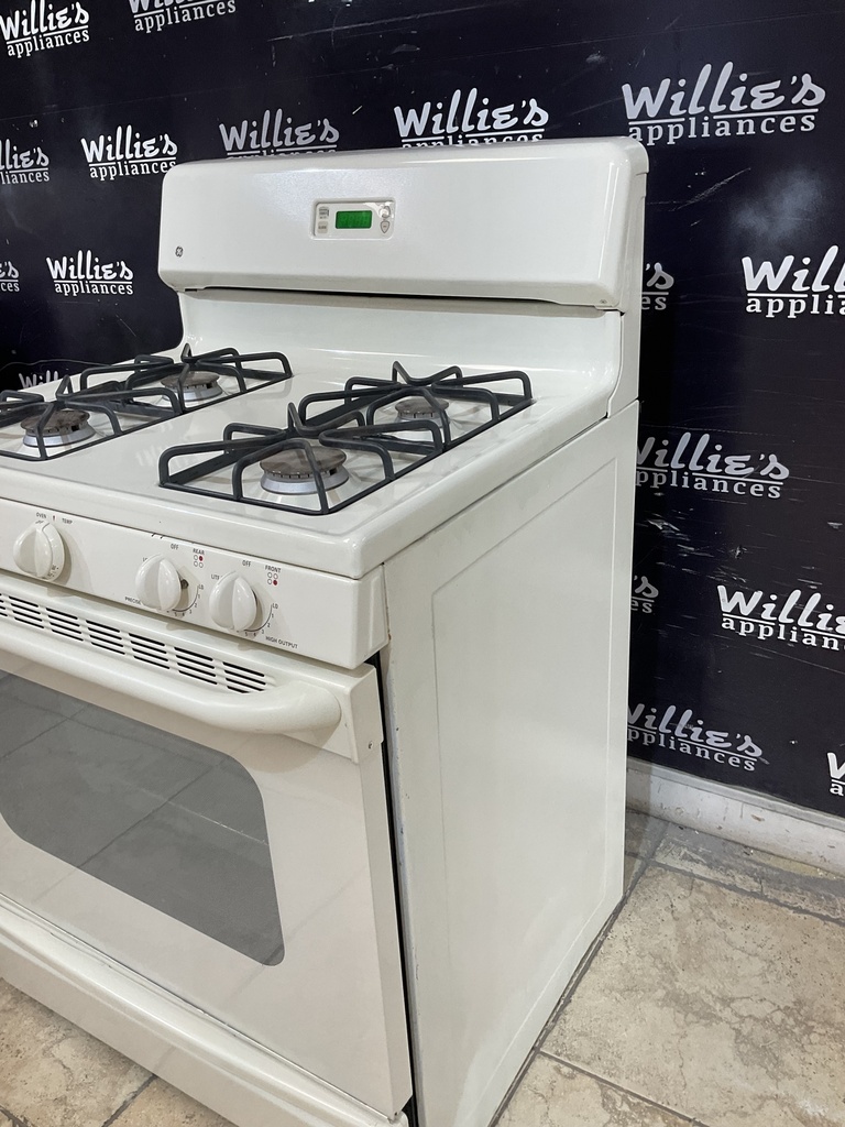 Ge Used Natural Gas Stove 30inches (Bisque) 