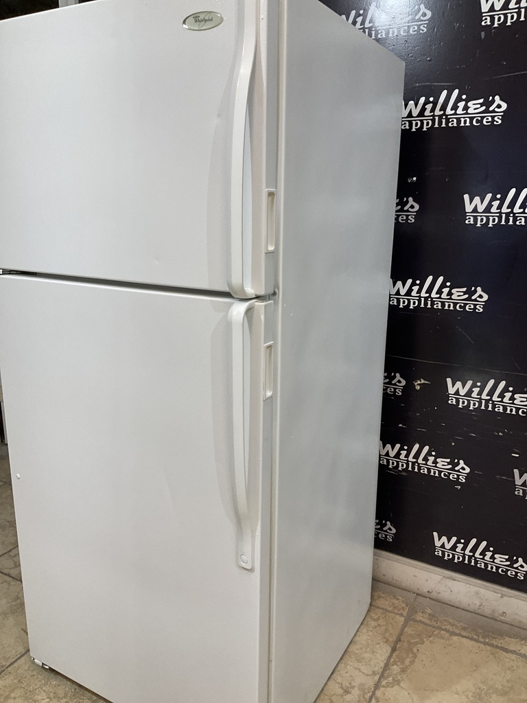 Whirlpool Used Refrigerator Top and Bottom 28x62 1/2” (White) 