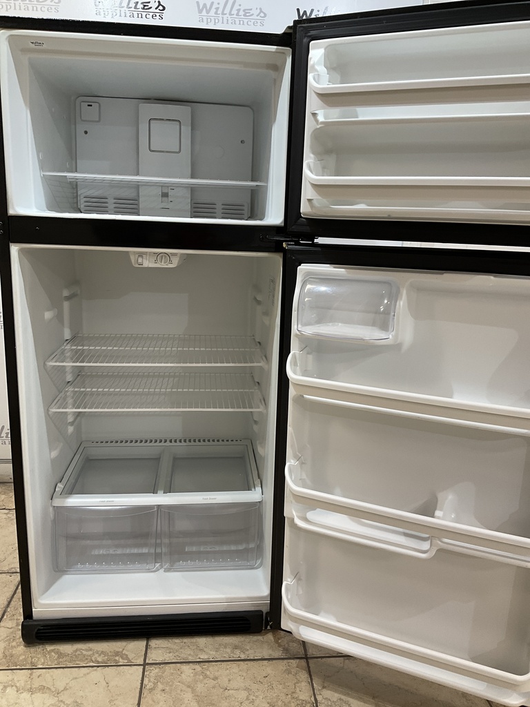 Frigidaire Used Refrigerator Top and Bottom 30x65 1/2” (Black) 