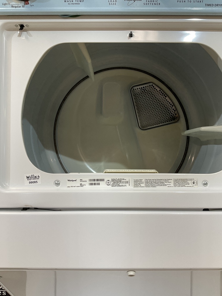 Whirlpool Used Natural Gas Unit Stackable 27x72 1/2” (White) 