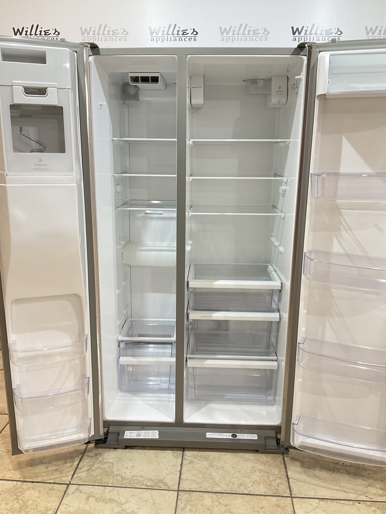 Whirlpool Used Refrigerator Side by Side 36x68 1/2” (Stainless Steel) 