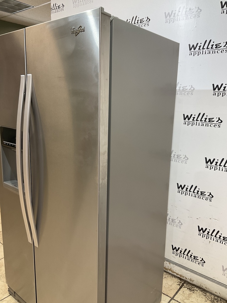 Whirlpool Used Refrigerator Side by Side 36x68 1/2” (Stainless Steel) 