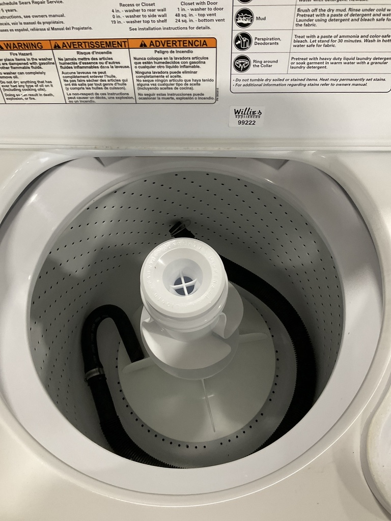 Kenmore Used Washer Top-load 27inches (White) 