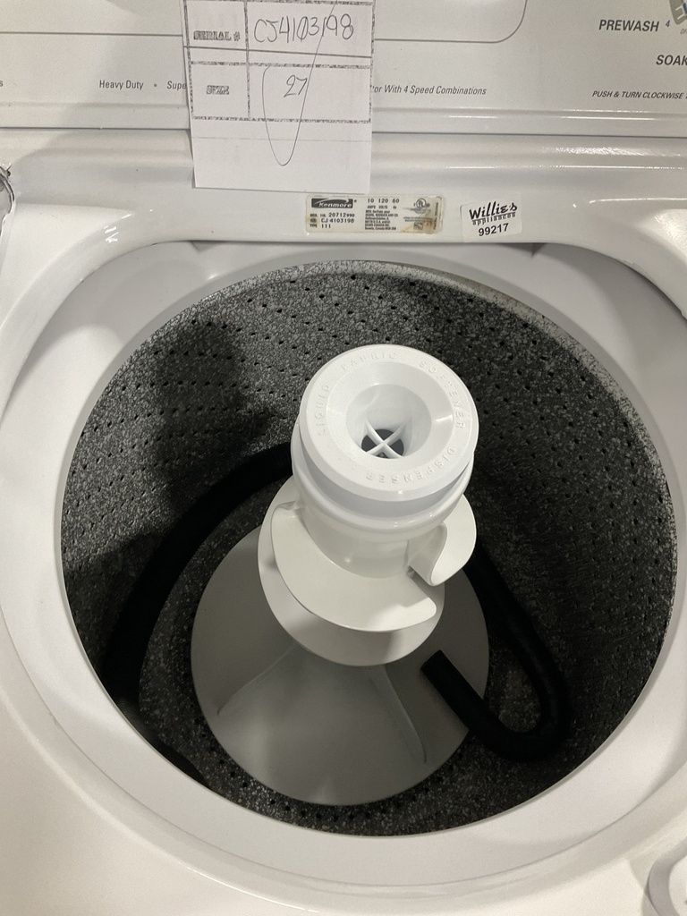 Kenmore Used Washer top-load 27inches (White) 