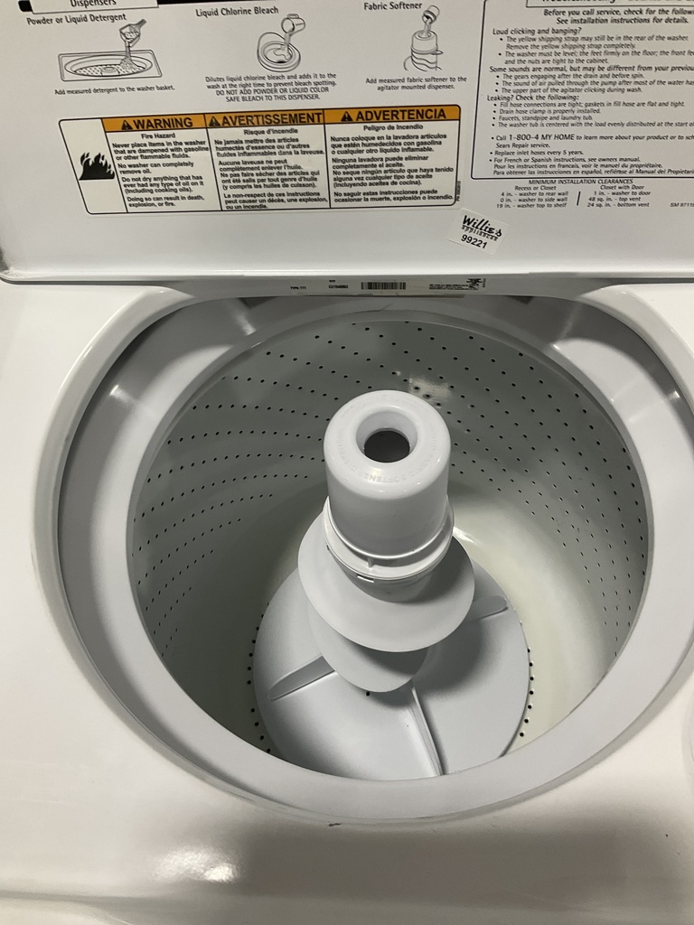 Kenmore Used Washer Top-load 27inches (White)
