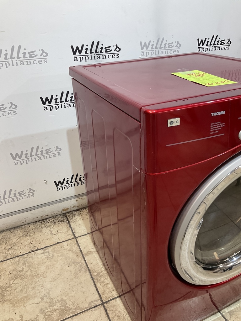 Lg Used Electric Dryer 220volts (30 AMP) 27inches {no cord} (Red)