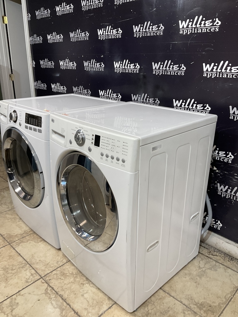 Lg Used Electric Set Washer/Dryer Front-load 27inches {4 prong} (White) 