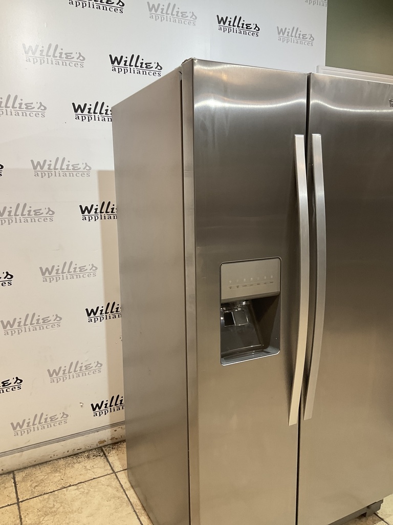 Whirlpool Used Refrigerator Side by Side 36x68 1/2” (Stainless Steel) 