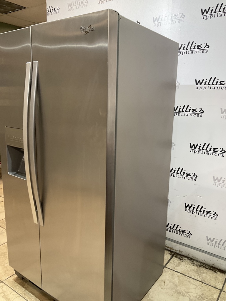 Whirlpool Used Refrigerator Side by Side 36x68 1/2” (Stainless Steel) 