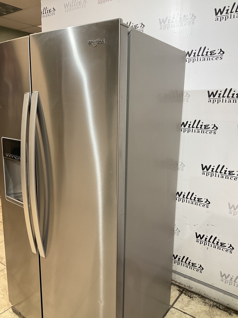 Whirlpool Used Refrigerator Side by Side Counter Depth 36x69 1/2” (Stainless Steel) 