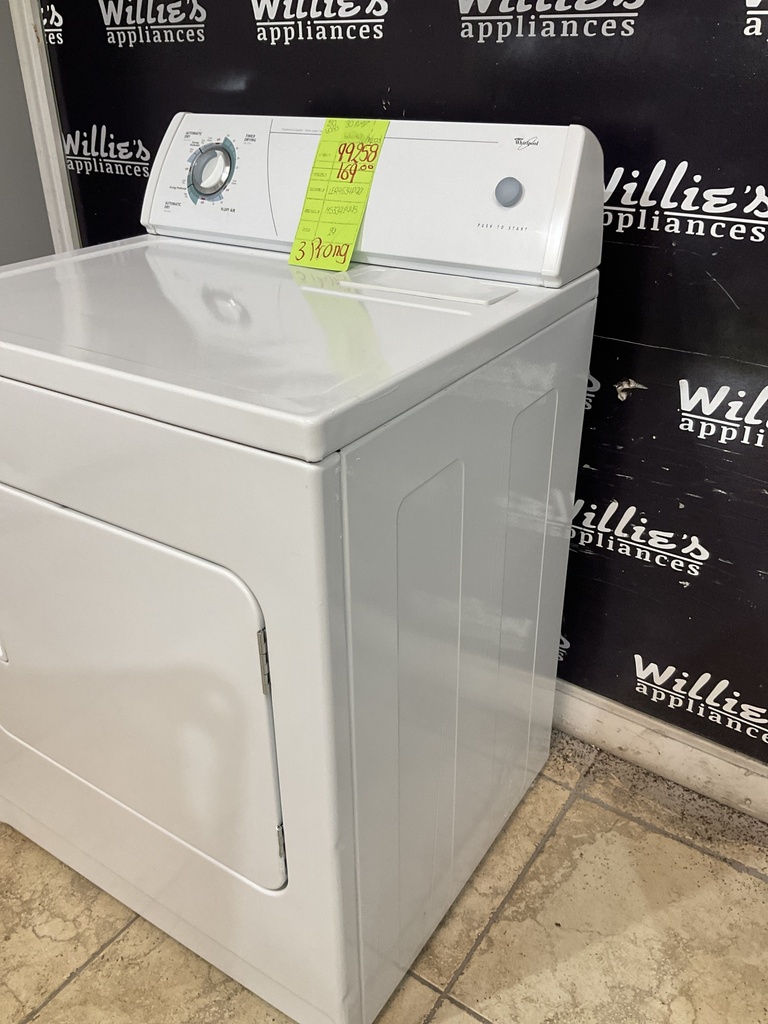Whirlpool Used Electric Dryer 220volts (30 AMP) 29inches {3 prong} (White) 