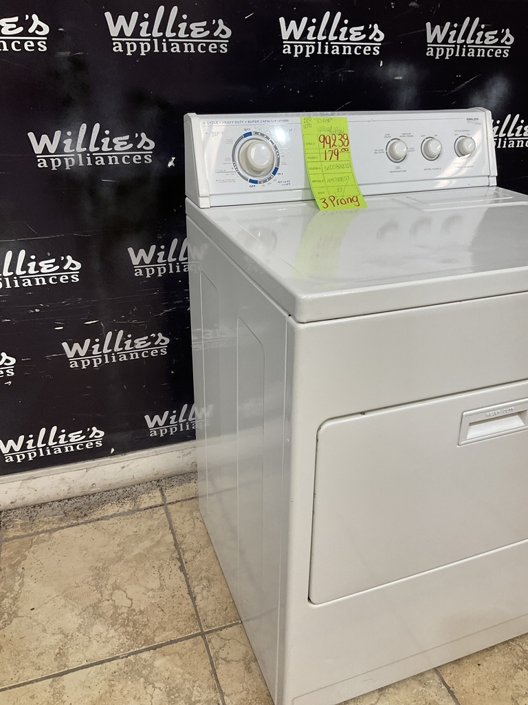 Kirkland Used Electric Dryer 220volts (30 AMP) 29inches {3 prong} (White) 