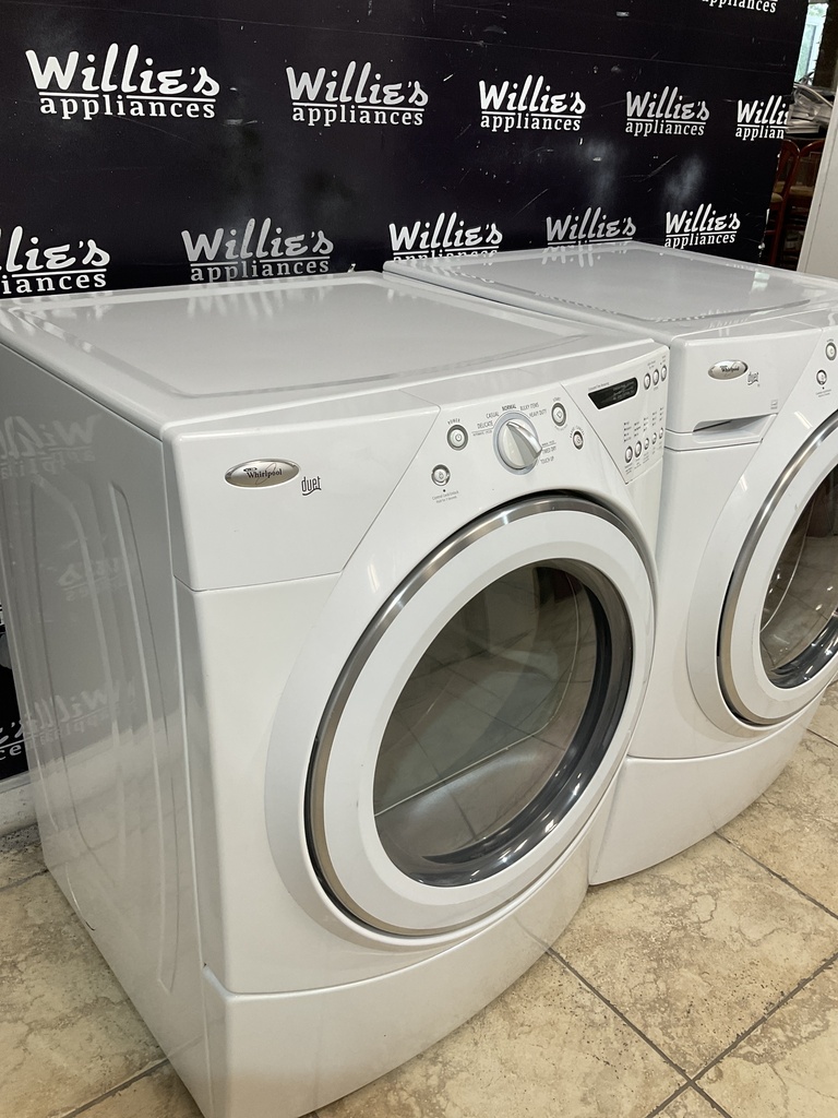 Whirlpool Used Electric Set Washer/Dryer Front-load  220volts (30 AMP) 27inches {3 prong} (White) 