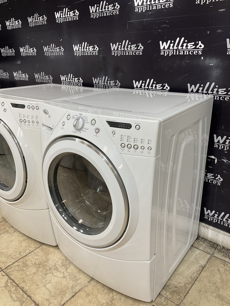 Whirlpool Used Electric Set Washer/Dryer Front-load  220volts (30 AMP) 27inches {3 prong} (White) 