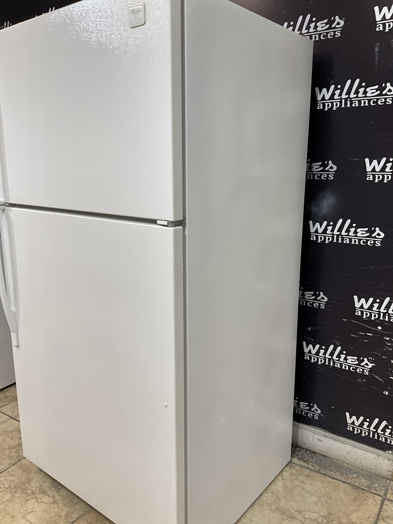 Whirlpool Used Refrigerator Top and Bottom 33x65 1/2” (White) 