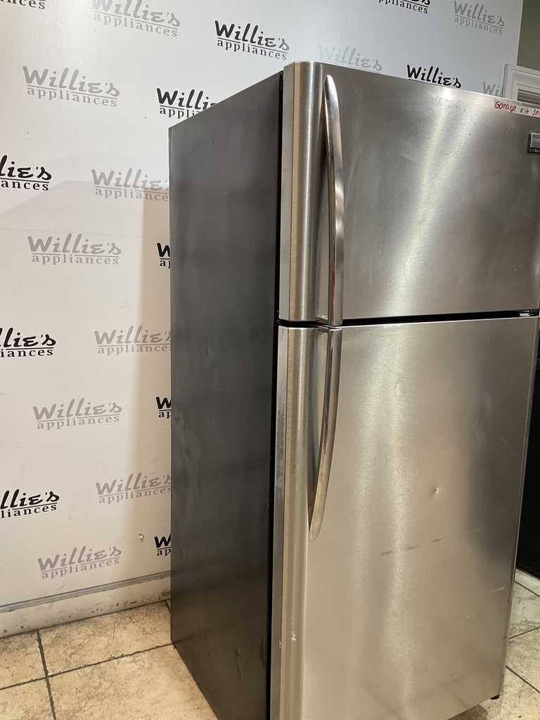 Frigidaire Used Refrigerator Top and Bottom “Garage Kit Installed” 30x65 1/2’ (Stainless Steel) 