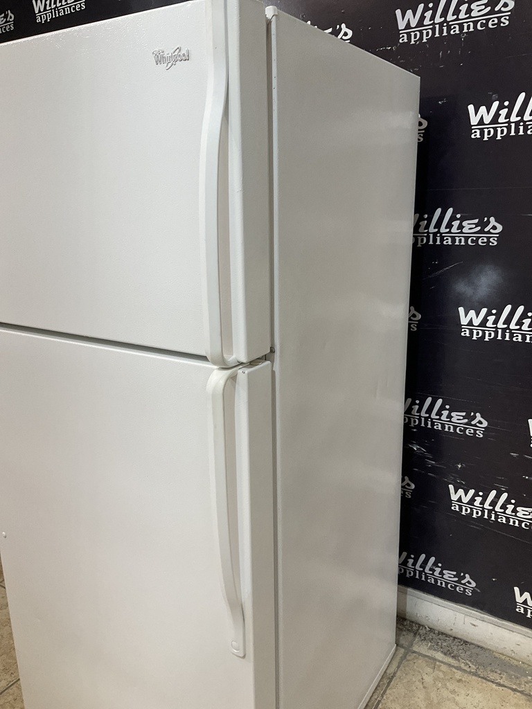 Whirlpool Used Refrigerator Top and Bottom 28x62 1/2” (White) 