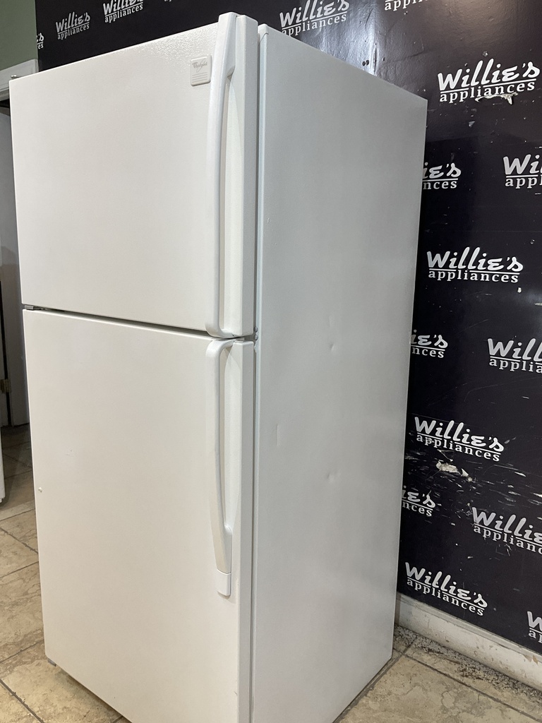 Whirlpool Used Refrigerator Top and Bottom 30x65 1/2” (White) 