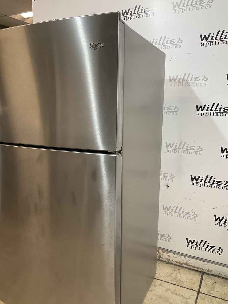 Whirlpool Used Refrigerator Top and Bottom 33x66 (Stainless Steel) 