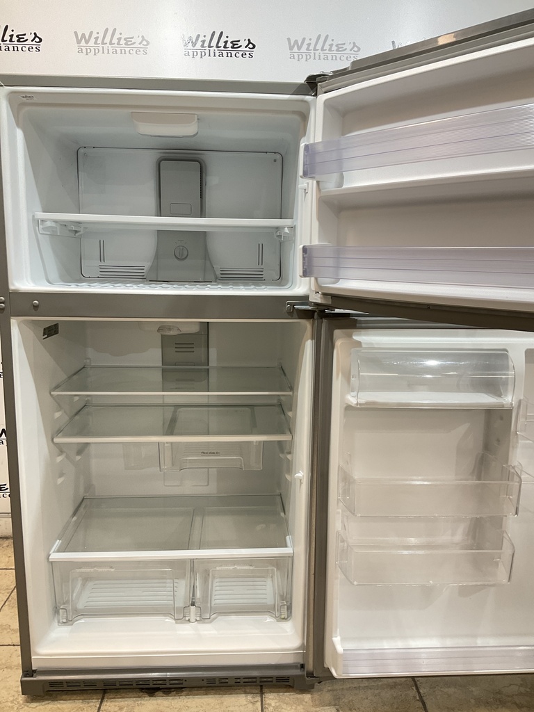 Whirlpool Used Refrigerator Top and Bottom 33x66 (Stainless Steel) 
