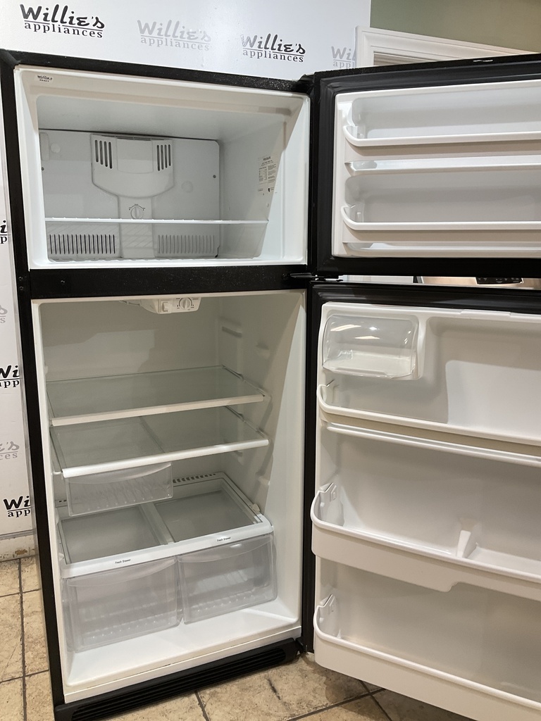 Frigidaire Used Refrigerator Top and Bottom 30x65 1/2” (Black) 