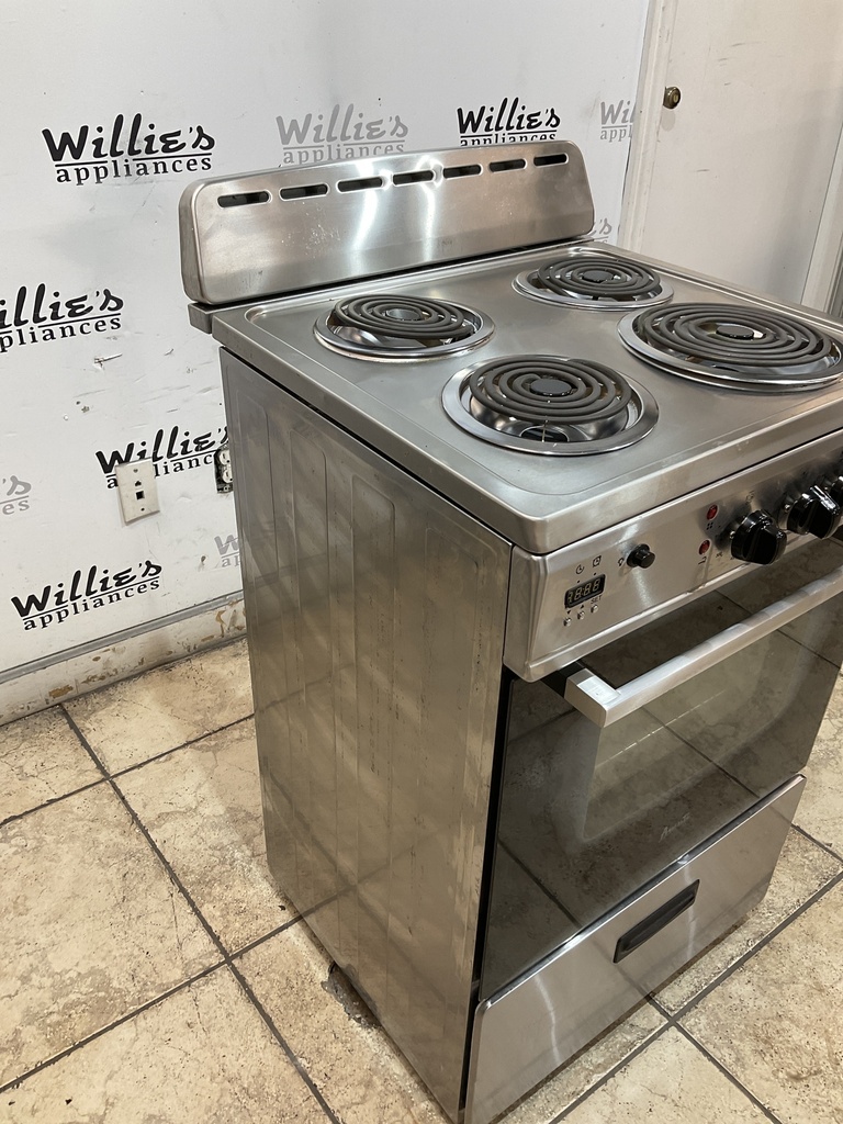 Avanti Used Electric Stove 220volts (40/50 AMP) 23 1/2” (Stainless Steel) 