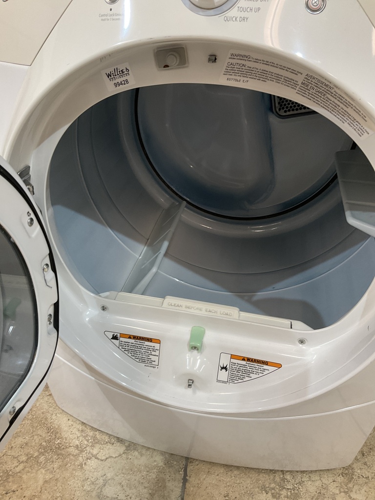 Whirlpool Used Electric Dryer 220volts (30 AMP) 27inches {4 prong} (White) 