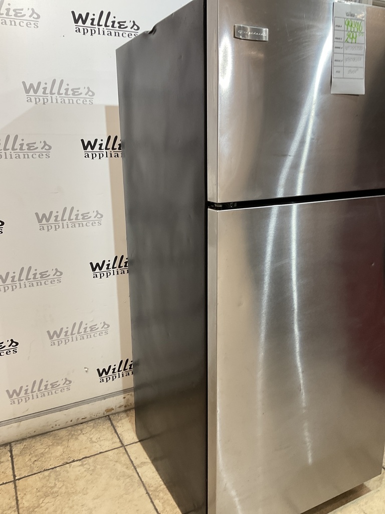 Frigidaire Used Refrigerator Top and Bottom 29x64 1/2” (Stainless Steel) 