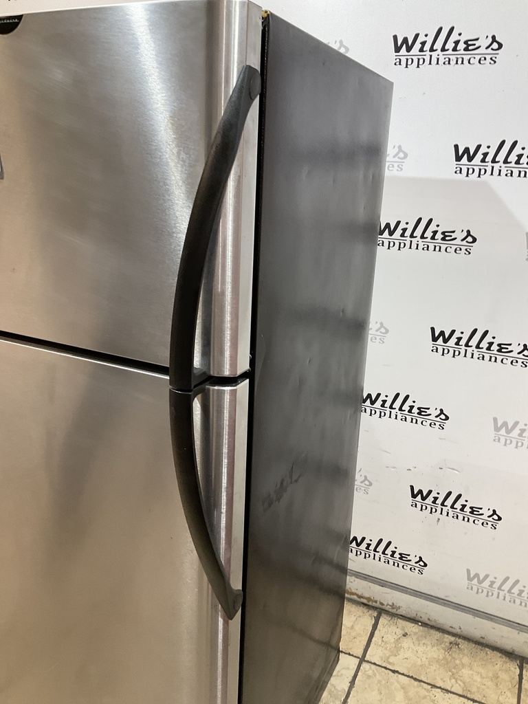 Frigidaire Used Refrigerator Top and Bottom 30x65 1/2” (Stainless Steel) 