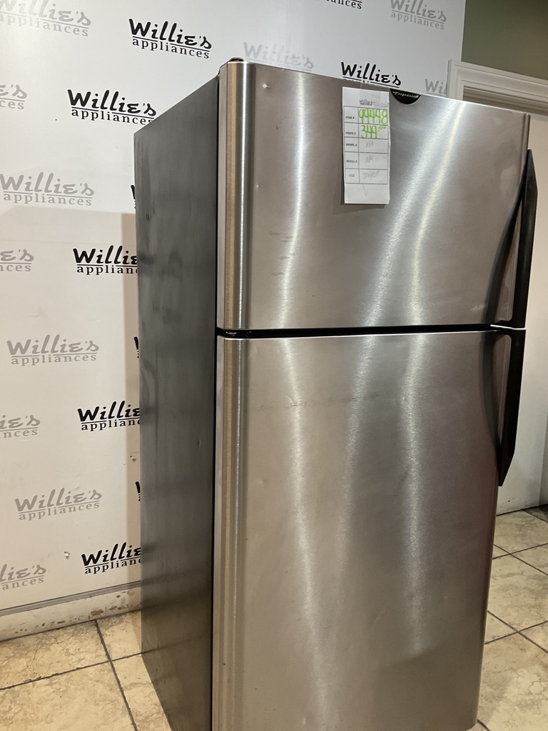 Frigidaire Used Refrigerator Top and Bottom 30x65 1/2” (Stainless Steel) 