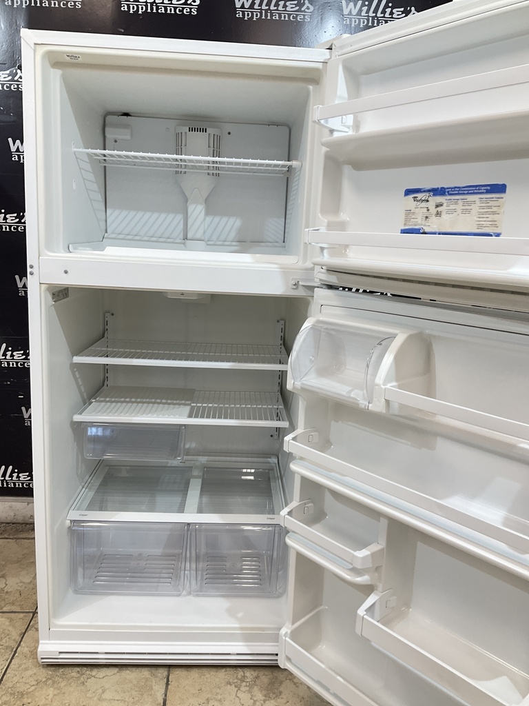 Whirlpool Used Refrigerator Top and Bottom 30x65 1/2” (White) 