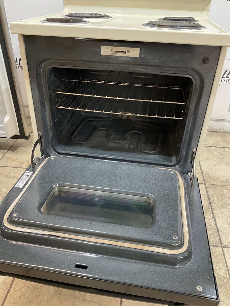 Ge Used Electric Stove 30inches {no cord} (Bisque/Black) 