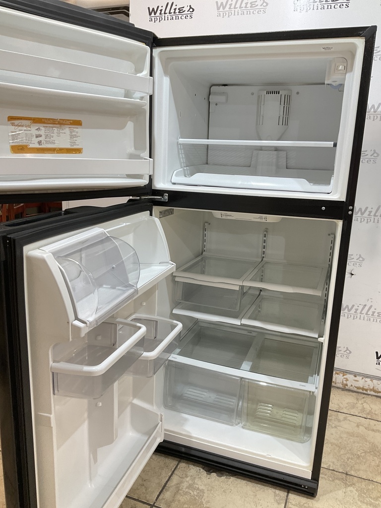 Whirlpool Used Refrigerator Top and Bottom 30x66 (Black) 