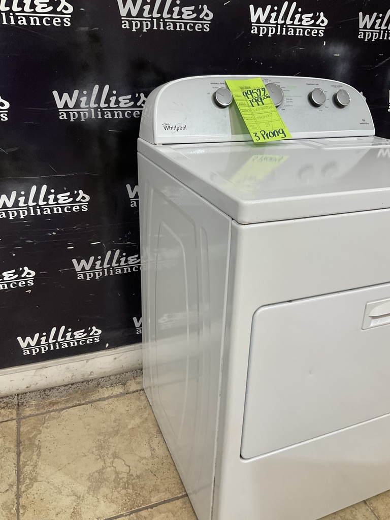 Whirlpool Used Electric Dryer 220volts (30 AMP) 29inches  {3 prong} (White) 
