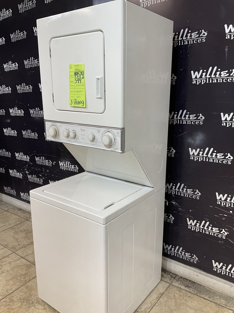 Whirlpool Used Electric Unit Stackable 220volts (30 AMP) 24x71 {3 prong} (White) 