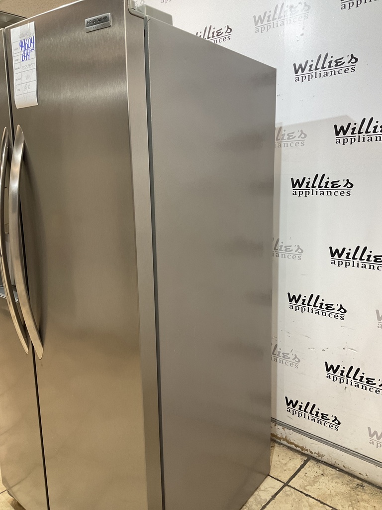 Frigidaire Used Refrigerator Side by Side 33 1/2” x 70” (Stainless Steel) 