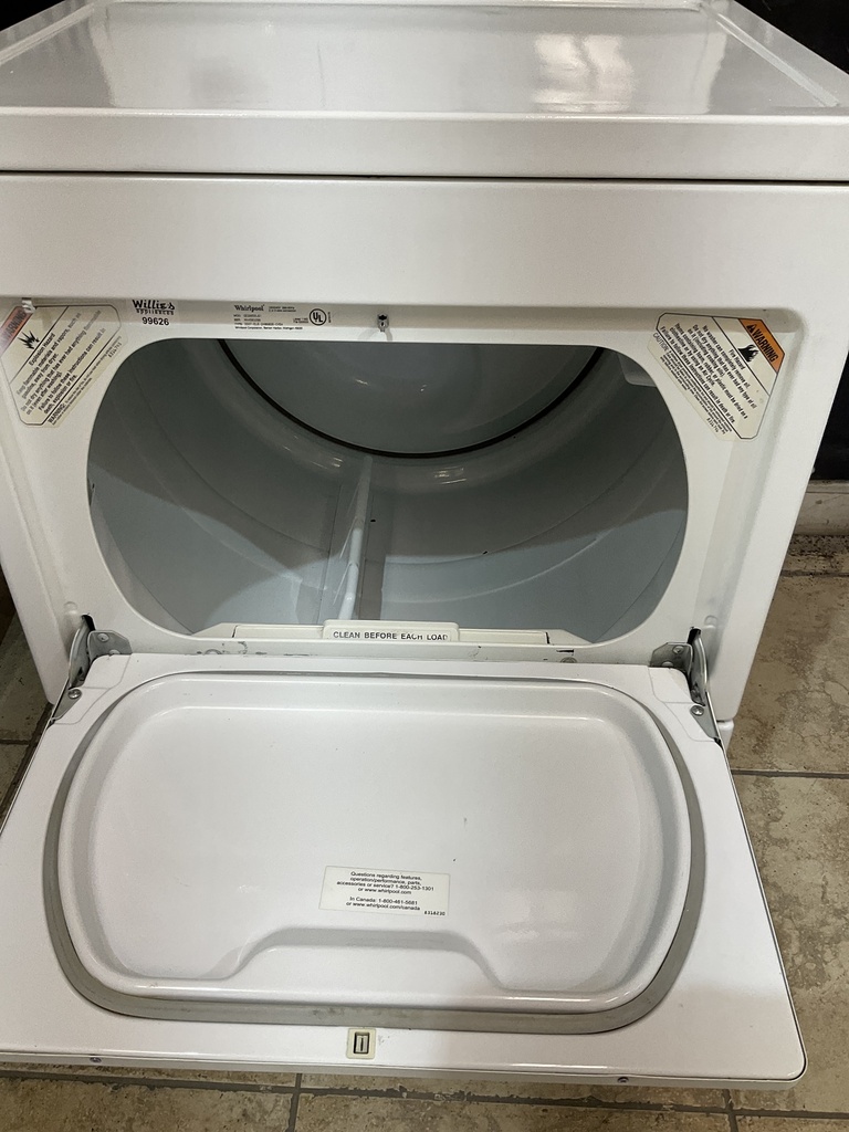 Whirlpool Used Electric Dryer 220volts (30 AMP) 27inches {3 prong} (White) 