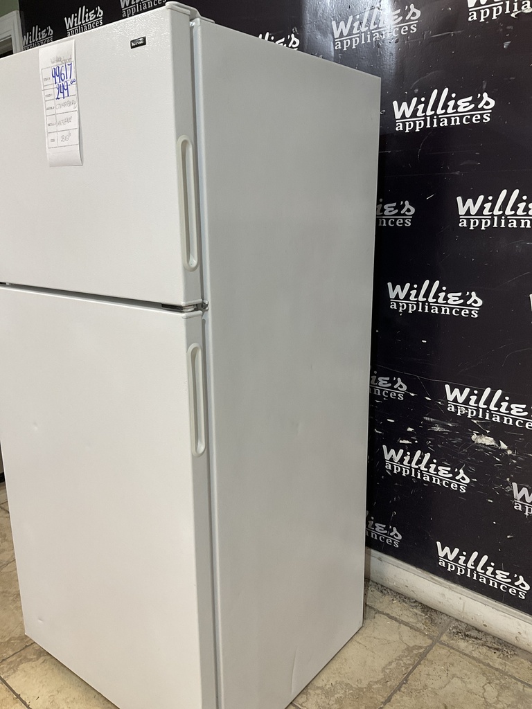Hotpoint Used Refrigerator Top and Bottom 28x61 1/2” (White) 