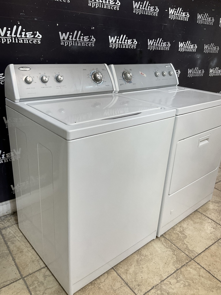 Whirlpool Used Natural Gas Set Washer/Dryer 27/29inches (white) 