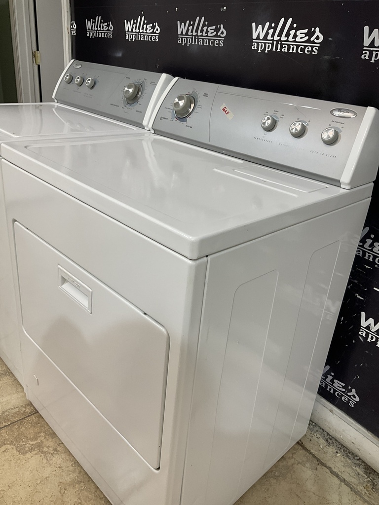 Whirlpool Used Natural Gas Set Washer/Dryer 27/29inches (white) 