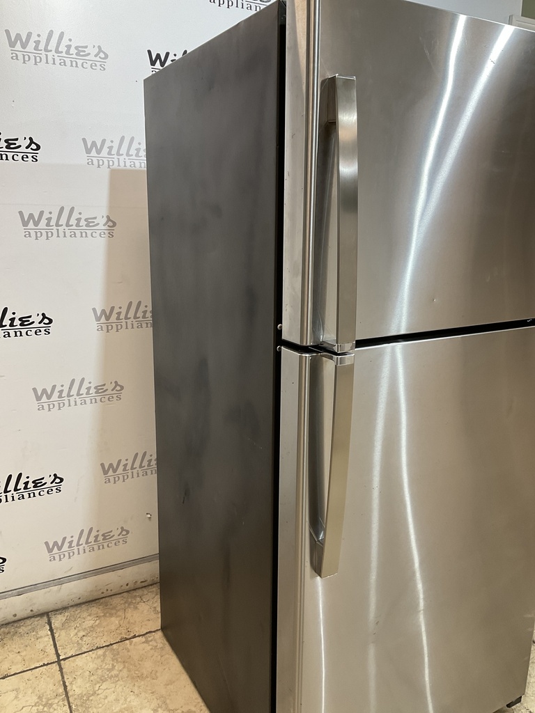 Ge Used Refrigerator Top and Bottom 30x65 1/2” (Stainless Steel) 