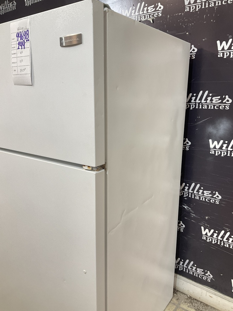 Frigidaire Used Refrigerator Top and Bottom 28x59 1/2” (White) 