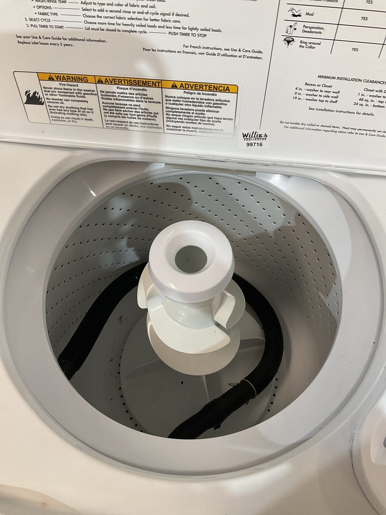 Whirlpool Used Washer Top- load 27inches (White) 