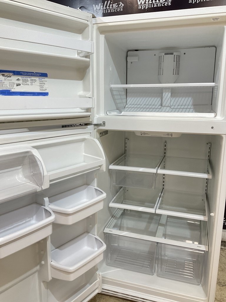 Whirlpool Used Refrigerator Top and Bottom 30x65 1/2” (White) 