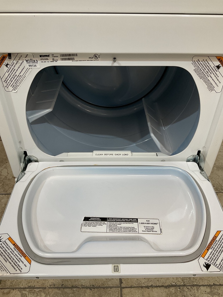 Kenmore Used Electric Dryer 220volts (30 AMP) 27inches {3 prong} (White) 