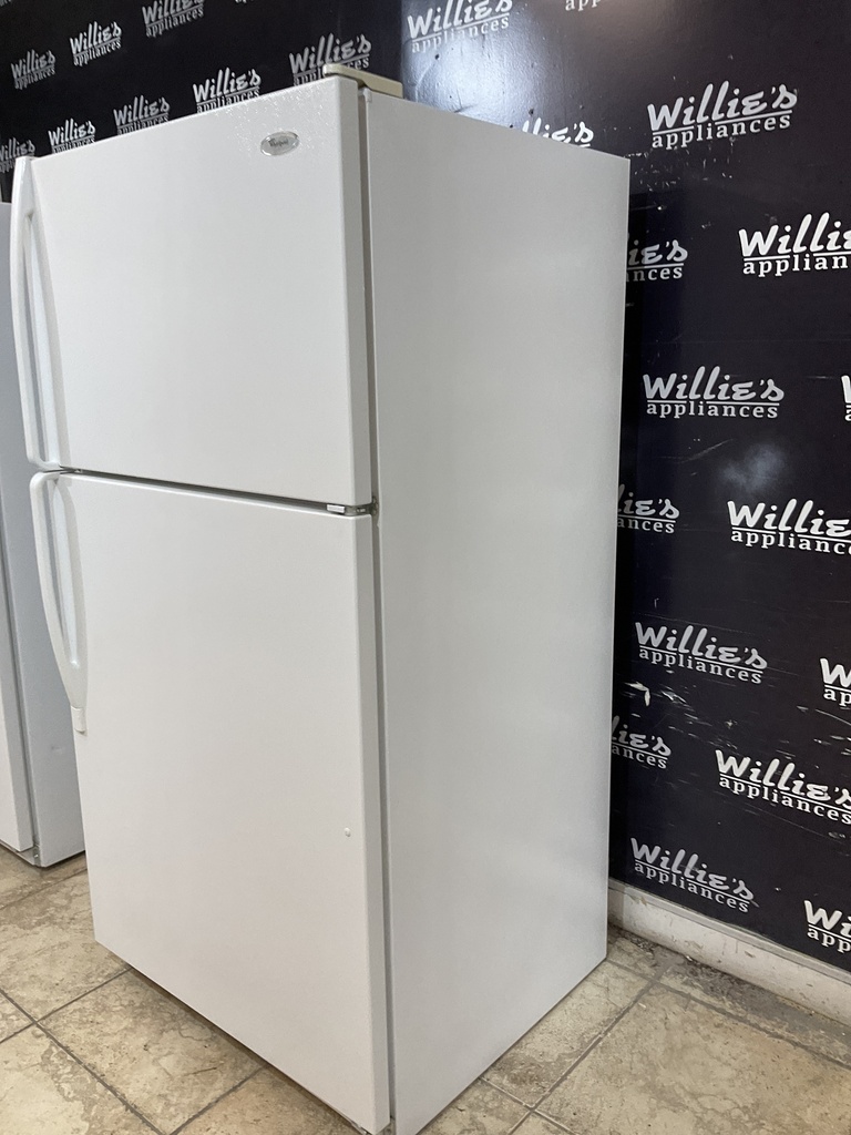 Whirlpool Used Refrigerator Top and Bottom 33x65 1/2” (White) 