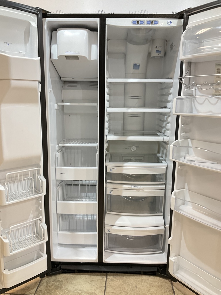 Ge Used Refrigerator Side by Side 36x69 Counter Depth (Black)