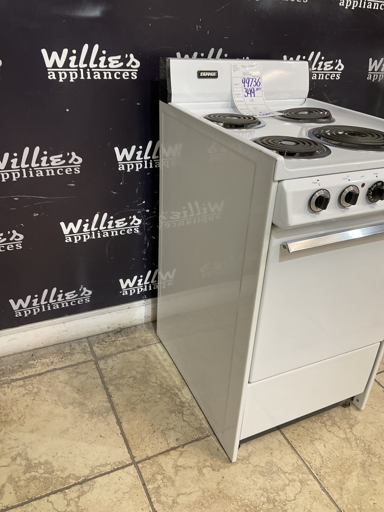 Tappan Used Electric Stove 220volts (40/50 AMP) 20inches {no cord} (White) 