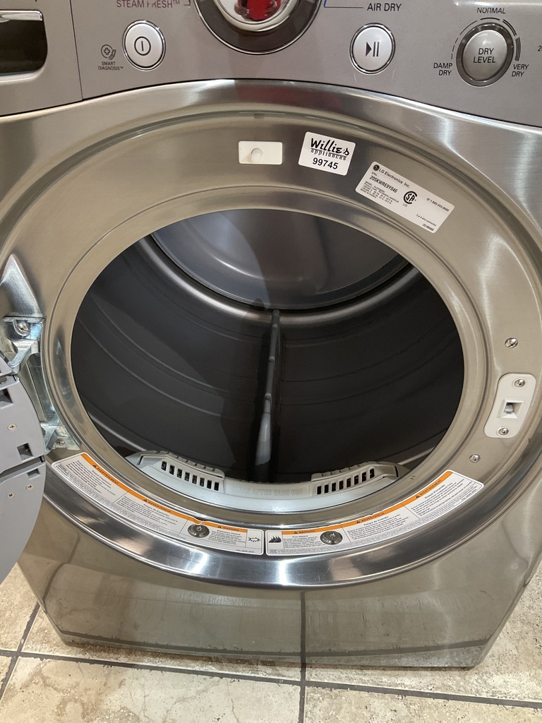 Lg Used Electric Dryer 220volts (30 AMP) 27inches {no cord}  (Grey) 